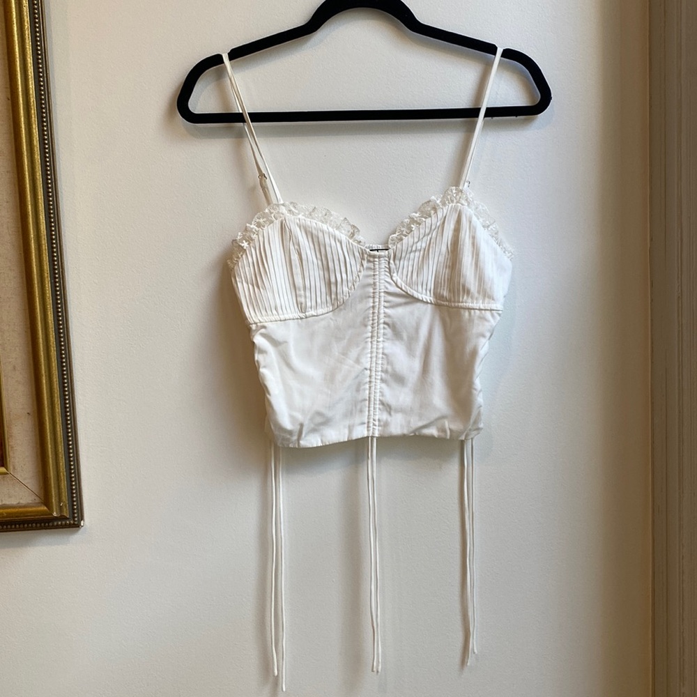 Cropped White Cotton Corset